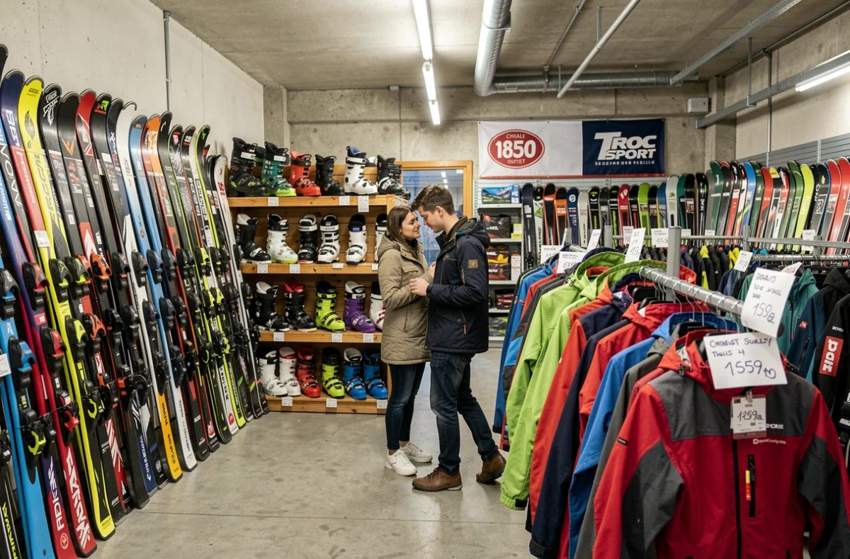 Rayons de skis et équipements de sport d'occasion dans le magasin Chalet 1850 Outlet Troc Sport
