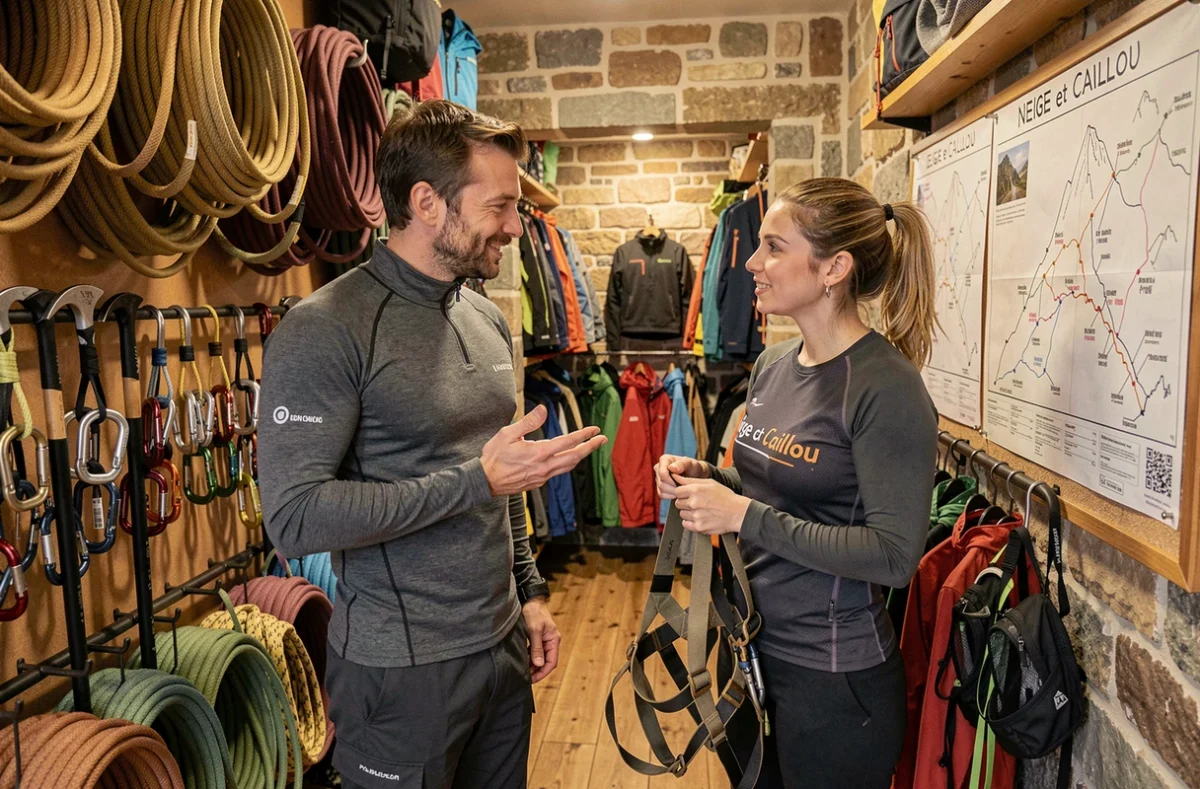 Conseils d'expert sur le matériel d'escalade et de montagne dans la boutique Neige et Caillou à Lyon