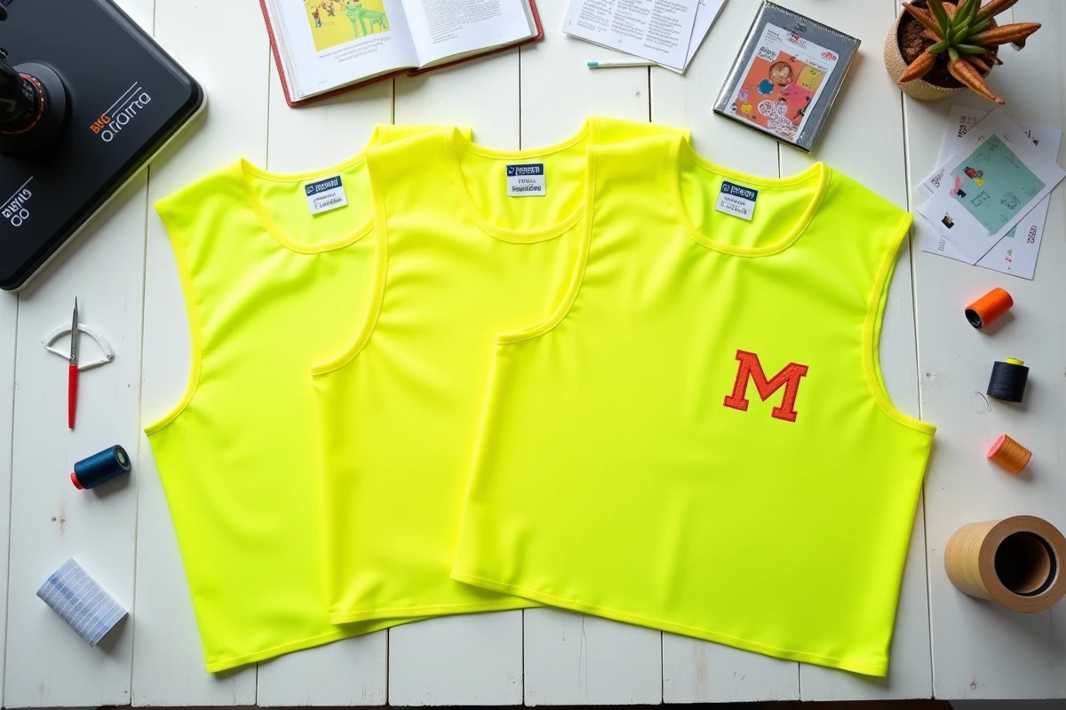 Comparaison de techniques de personnalisation sur gilets jaunes en petite quantité : transfert, broderie et sérigraphie
